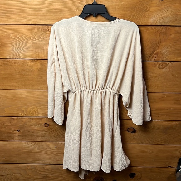 Venti 6 Dress Italian Mini Pale Pink L Deep V-Neck cap sleeve event wedding date - Picture 8 of 9